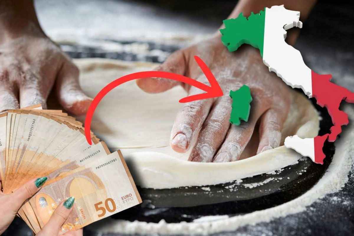 pizzaiolo che prepara la pizza più costosa d'italia