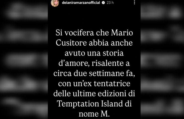 Storia Instagram di Deianira Marzano su Mario Cusitore